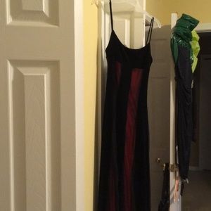 Red and black formal dress